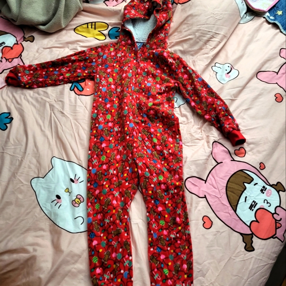 Festive fleece romper
